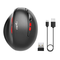 HXSJ T31 2.4GHz 2400DPI Three-speed Adjustable 7-keys Rechargeable Vertical Wireless Optical Mouse, T31