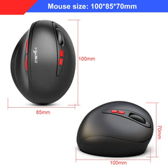 HXSJ T31 2.4GHz 2400DPI Three-speed Adjustable 7-keys Rechargeable Vertical Wireless Optical Mouse, T31