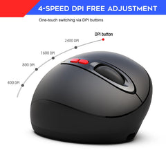 HXSJ T31 2.4GHz 2400DPI Three-speed Adjustable 7-keys Rechargeable Vertical Wireless Optical Mouse, T31