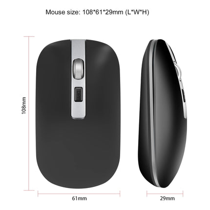 HXSJ M30 Rechargeable Wireless Mouse Metal Wheel Mute 2.4G Office Mouse 500 mAh Built-in Battery