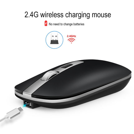 HXSJ M30 Rechargeable Wireless Mouse Metal Wheel Mute 2.4G Office Mouse 500 mAh Built-in Battery