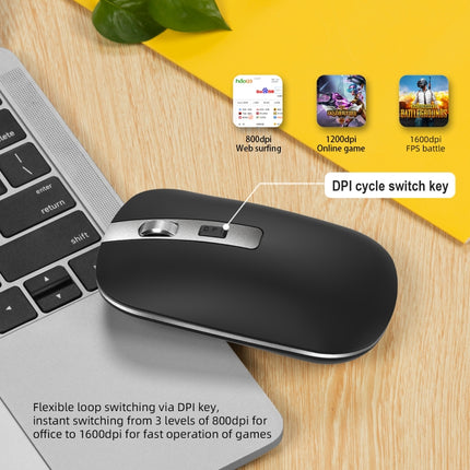 HXSJ M30 Rechargeable Wireless Mouse Metal Wheel Mute 2.4G Office Mouse 500 mAh Built-in Battery