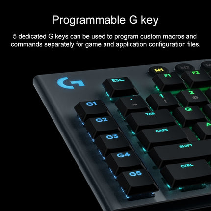Logitech G813 RGB Mechanical Wired Gaming Keyboard (GL-Linear), Length: 1.8m, G813