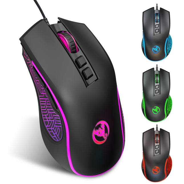 HXSJ X100 7-buttons 3600 DPI Cool Glowing Wired Gaming Mouse, Cable Length: 1.5m