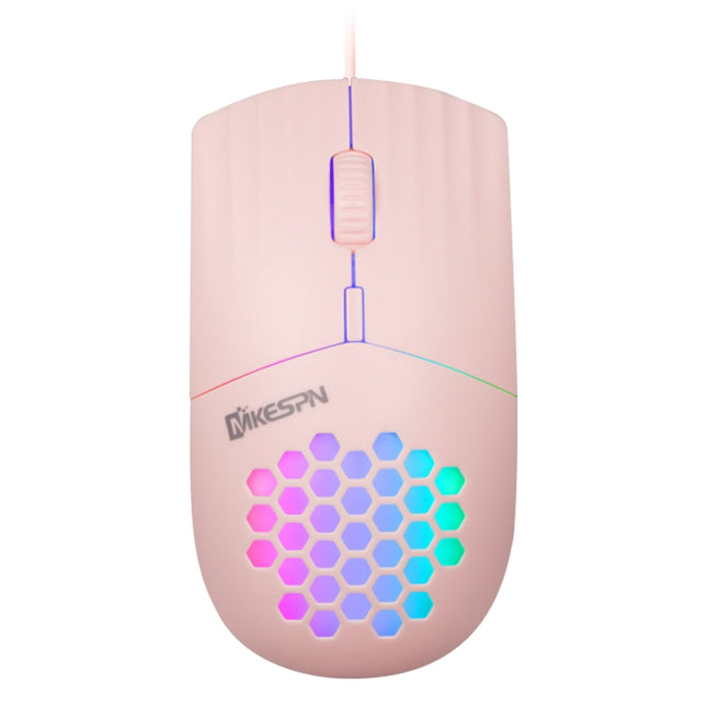 MKESPN SXS-838 Type-C Interface RGB Hollow Wired Mouse, Type-C