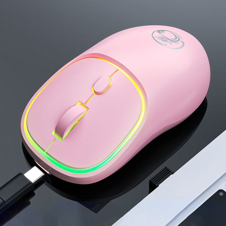 iMICE W-618 Wiederaufladbare 4 Tasten 1600 DPI 2,4 GHz Leise kabellose Maus für Computer PC Laptop, W-618 2,4 GHz