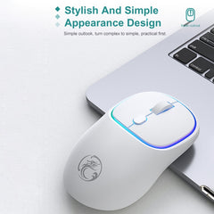 iMICE W-618 Rechargeable 4 Buttons 1600 DPI 2.4GHz Silent Wireless Mouse for Computer PC Laptop, W-618 2.4GHz