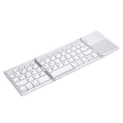 B033 Rechargeable 3-Folding 64 Keys Bluetooth Wireless Keyboard with Touchpad