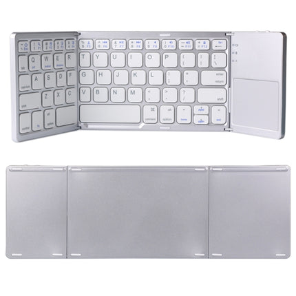 B033 Rechargeable 3-Folding 64 Keys Bluetooth Wireless Keyboard with Touchpad