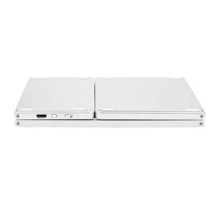 B033 Rechargeable 3-Folding 64 Keys Bluetooth Wireless Keyboard with Touchpad, 3-Folding 64 Keys with Touchpad White