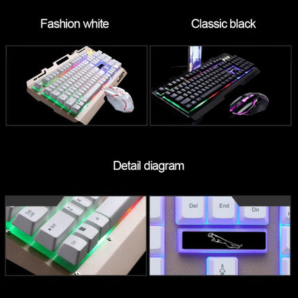 Chasing Leopard G700 USB RGB Backlight Wired Optical Gaming Mouse and Keyboard Set, Keyboard Cable Length: 1.35m, Mouse Cable Length: 1.3m