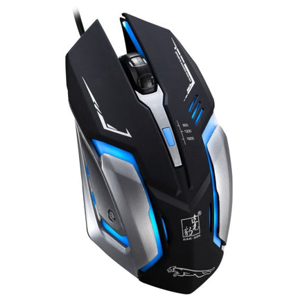 Chasing Leopard K1 USB 1600DPI Three-speed Adjustable LED Backlight Mute Wired Optical Gaming Mouse, Length: 1.3m