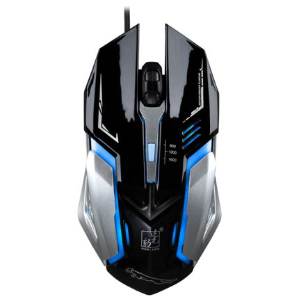 Chasing Leopard K1 USB 1600DPI Three-speed Adjustable LED Backlight Mute Wired Optical Gaming Mouse, Length: 1.3m