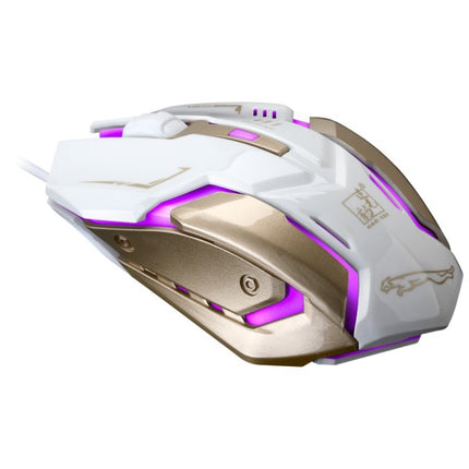 Chasing Leopard K1 USB 1600DPI Three-speed Adjustable LED Backlight Mute Wired Optical Gaming Mouse, Length: 1.3m