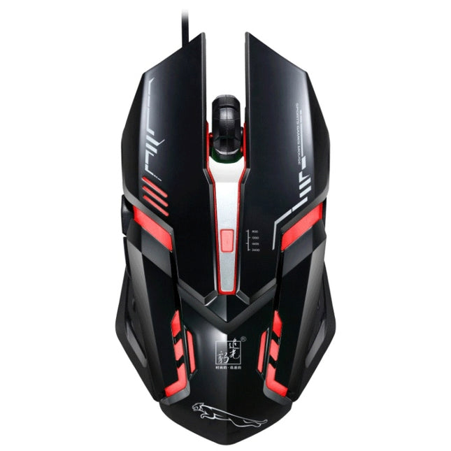 Chasing Leopard V17 USB 2400DPI Four-speed Adjustable Line Pattern Wired Optical Gaming Mouse with LED Breathing Light, Length: 1.45m, V17, V17 Jet Black, V17 White