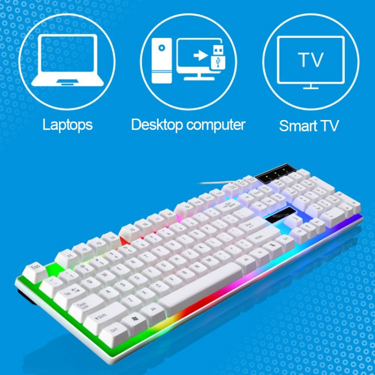 ZGB G21 104 Keys USB Wired Mechanical Feel Colorful Backlight Office Computer Keyboard Gaming Keyboard