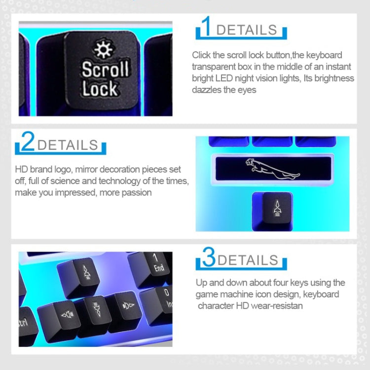 ZGB G21 104 Keys USB Wired Mechanical Feel Colorful Backlight Office Computer Keyboard Gaming Keyboard