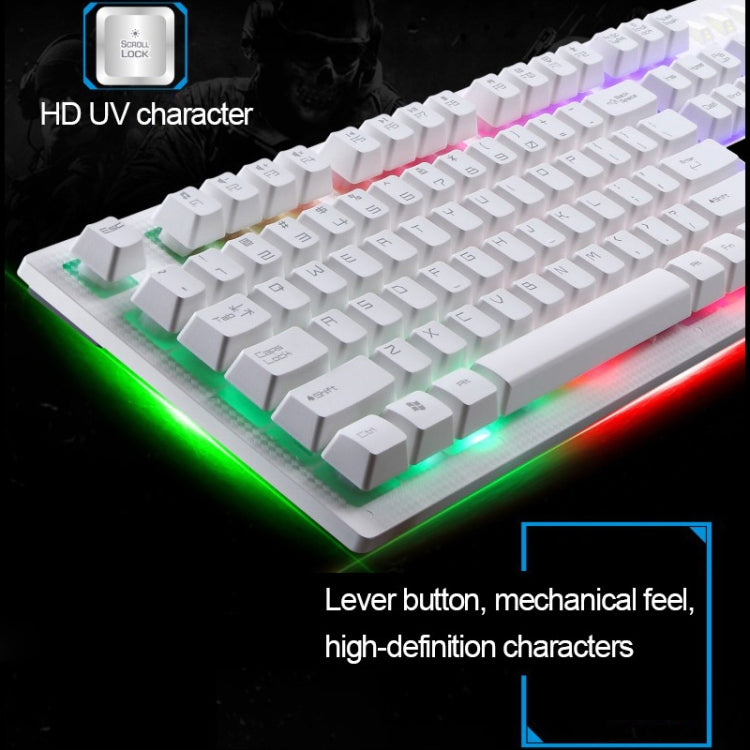 ZGB G20 1600 DPI Professional Wired Glowing Mechanical Feel Suspension Keyboard + Optical Mouse Kit for Laptop, PC