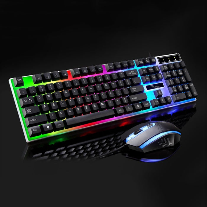 ZGB G21 1600 DPI Professional Wired Colorful Backlight Mechanical Feel Suspension Keyboard + Optical Mouse Kit for Laptop, PC