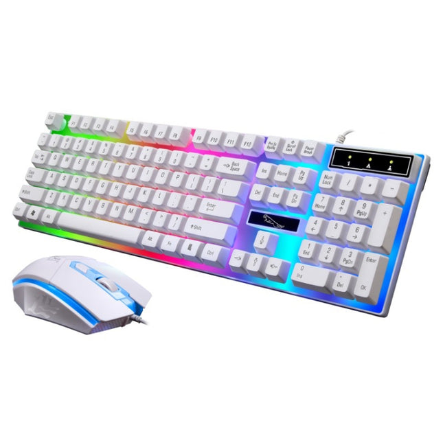 ZGB G21 1600 DPI Professional Wired Colorful Backlight Mechanical Feel Suspension Keyboard + Optical Mouse Kit for Laptop, PC