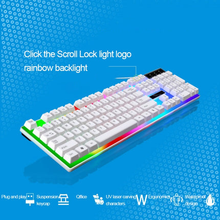 ZGB G21 1600 DPI Professional Wired Colorful Backlight Mechanical Feel Suspension Keyboard + Optical Mouse Kit for Laptop, PC