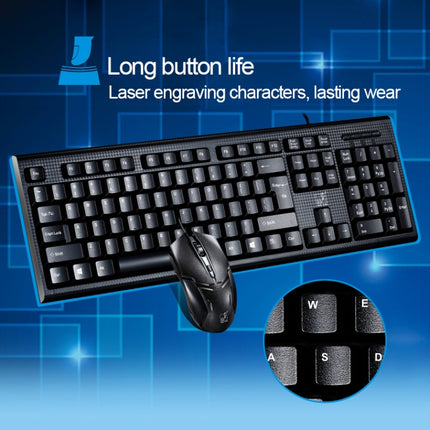 Chasing Leopard Q9 1600 DPI Professional Wired Grid Texture Gaming Office Keyboard + Optical Mouse Kit