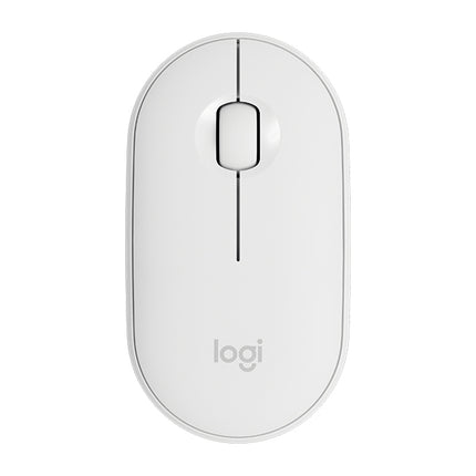 Logitech Pebble Cobblestone Shape Thin 3-keys 1000DPI Mute Wireless Bluetooth Optical Mouse, Wireless Range: 10m
