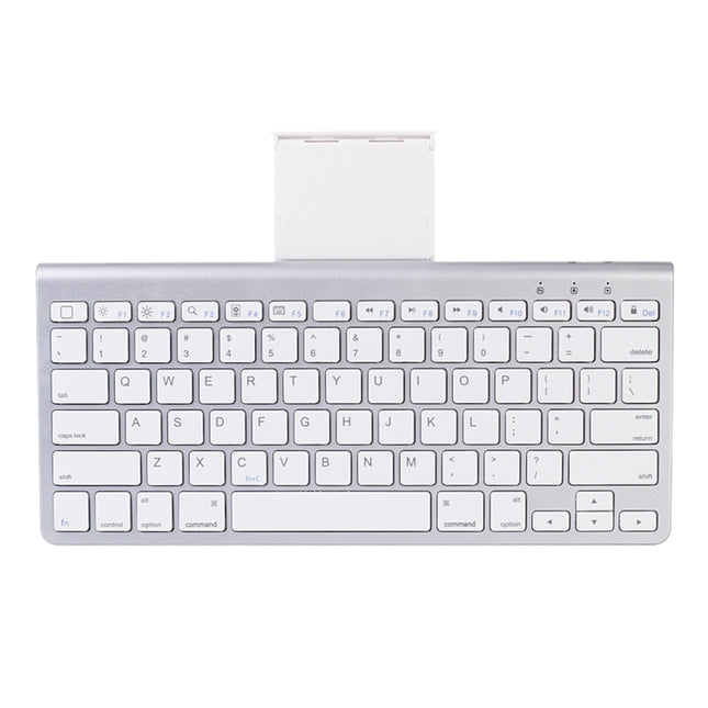MC Saite 460BT 78 Keys Ultra-thin Mini Wireless Bluetooth Keyboard, Built-in Holder, Support Android / iOS / Windows System(Silver)