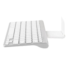 MC Saite 460BT 78 Keys Ultra-thin Mini Wireless Bluetooth Keyboard, Built-in Holder, Support Android / iOS / Windows System(Silver)