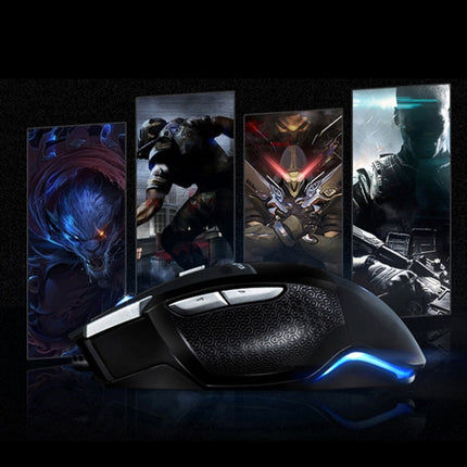 AULA Series SoulKiller II Colourful Light 7D Optical Competitive USB Wired Game Mouse, Maximum Resolution of 3500 DPI, SoulKiller II(B)