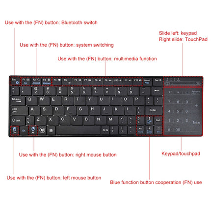 K-07 ABS Wireless Chargeable Bluetooth Touch Keyboard
