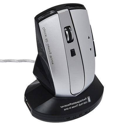 MZ-011 2.4GHz 1600DPI Wireless Rechargeable Optical Mouse with HUB Function
