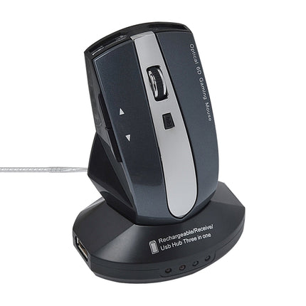 MZ-011 2.4GHz 1600DPI Wireless Rechargeable Optical Mouse with HUB Function