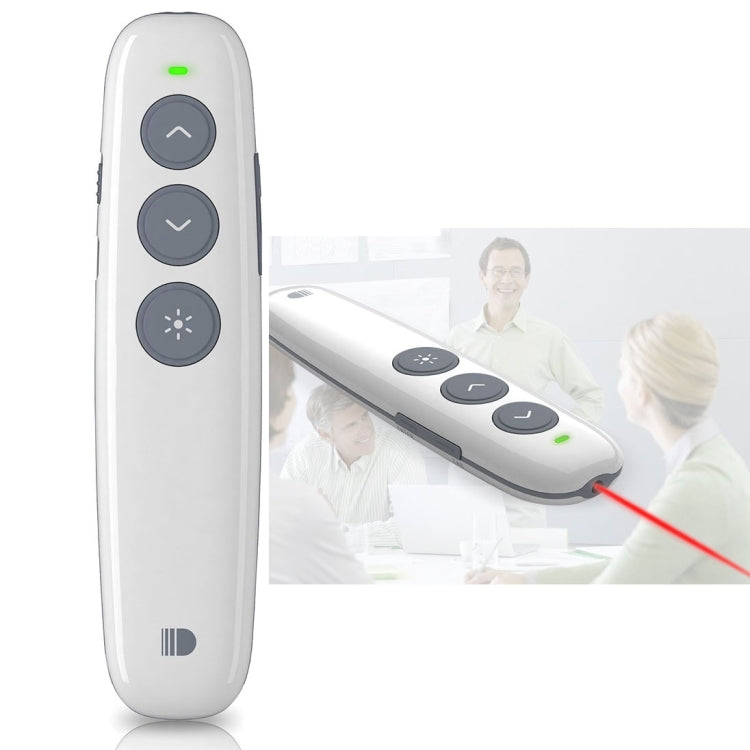 Doosl DSIT007 2.4GHz Rechargeable Powerpoint Presentation Wireless Cliker Remote Control Pen, Control Distance: 100m(White), DSIT007