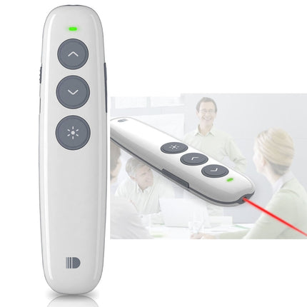 Doosl DSIT007 2.4GHz Rechargeable Powerpoint Presentation Wireless Cliker Remote Control Pen, Control Distance: 10m(White), DSIT007
