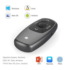 Doosl DSIT011 2.4GHz Mini Rechargeable PowerPoint Presentation Remote Control, Control Distance: 100m(Black)