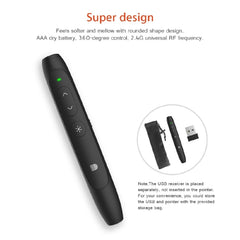 Doosl DSIT012 2.4GHz Wireless Presenter PowerPoint Clicker Representation Remote Control Pointer, Control Distance: 100m(Black)