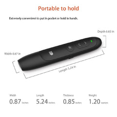 Doosl DSIT012 2.4GHz Wireless Presenter PowerPoint Clicker Representation Remote Control Pointer, Control Distance: 100m(Black)