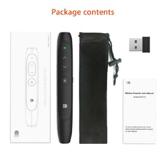 Doosl DSIT012 2.4GHz Wireless Presenter PowerPoint Clicker Representation Remote Control Pointer, Control Distance: 100m(Black)