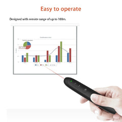 Doosl DSIT012 2.4GHz Wireless Presenter PowerPoint Clicker Representation Remote Control Pointer, Control Distance: 100m(Black)