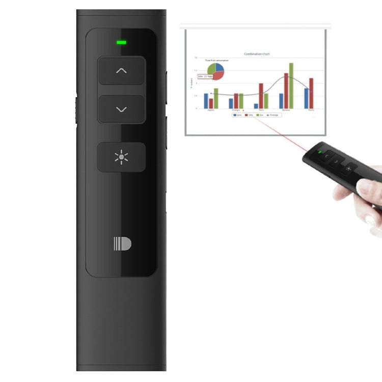 Doosl DSIT013 2.4GHz Rechargeable PowerPoint Presentation Remote Control Multi-functional Laser Pointer for PowerPoint / Keynote / Prezi, Control Distance: 100m