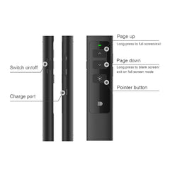 Doosl DSIT013 2.4GHz Rechargeable PowerPoint Presentation Remote Control Multi-functional Laser Pointer for PowerPoint / Keynote / Prezi, Control Distance: 100m