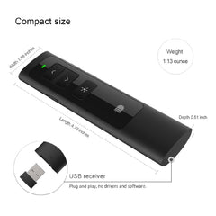 Doosl DSIT013 2.4GHz Rechargeable PowerPoint Presentation Remote Control Multi-functional Laser Pointer for PowerPoint / Keynote / Prezi, Control Distance: 100m