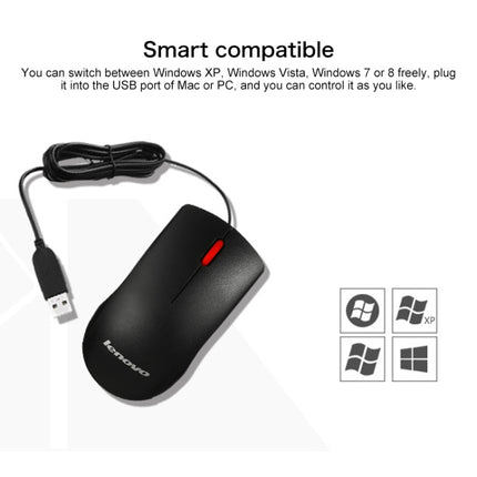 Lenovo M120 Pro Fashion Office Red Dot Wired Mouse, M120 Pro Wired Mouse