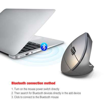 HXSJ T29 Bluetooth 3.0 Kabellose Bluetooth 6-Tasten 2400 DPI Einstellbare Ergonomie Optische Vertikale Maus, 6 Tasten T29 Grau, 6 Tasten T29 Schwarz
