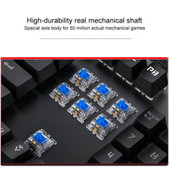 YINDIAO Electroplating Punk Mixed Light USB Mechanical Gaming Wired Keyboard, Tea Shaft, Electroplating Punk,Tea Shaft (Black)