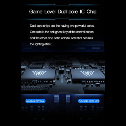 AULA F2088 108 Keys Mixed Light Plating Punk Mechanical Blue Switch Wired USB Gaming Keyboard with Metal Button