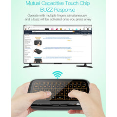 H18+ 2.4GHz Mini Wireless Keyboard Full Touchpad with 3-Level Adjustable Backlight(Black), H18+ Backlight Keyboard