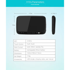 H18+ 2.4GHz Mini Wireless Keyboard Full Touchpad with 3-Level Adjustable Backlight(Black), H18+ Backlight Keyboard