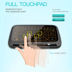 H18+ 2.4GHz Mini Wireless Keyboard Full Touchpad with 3-Level Adjustable Backlight(Black), H18+ Backlight Keyboard